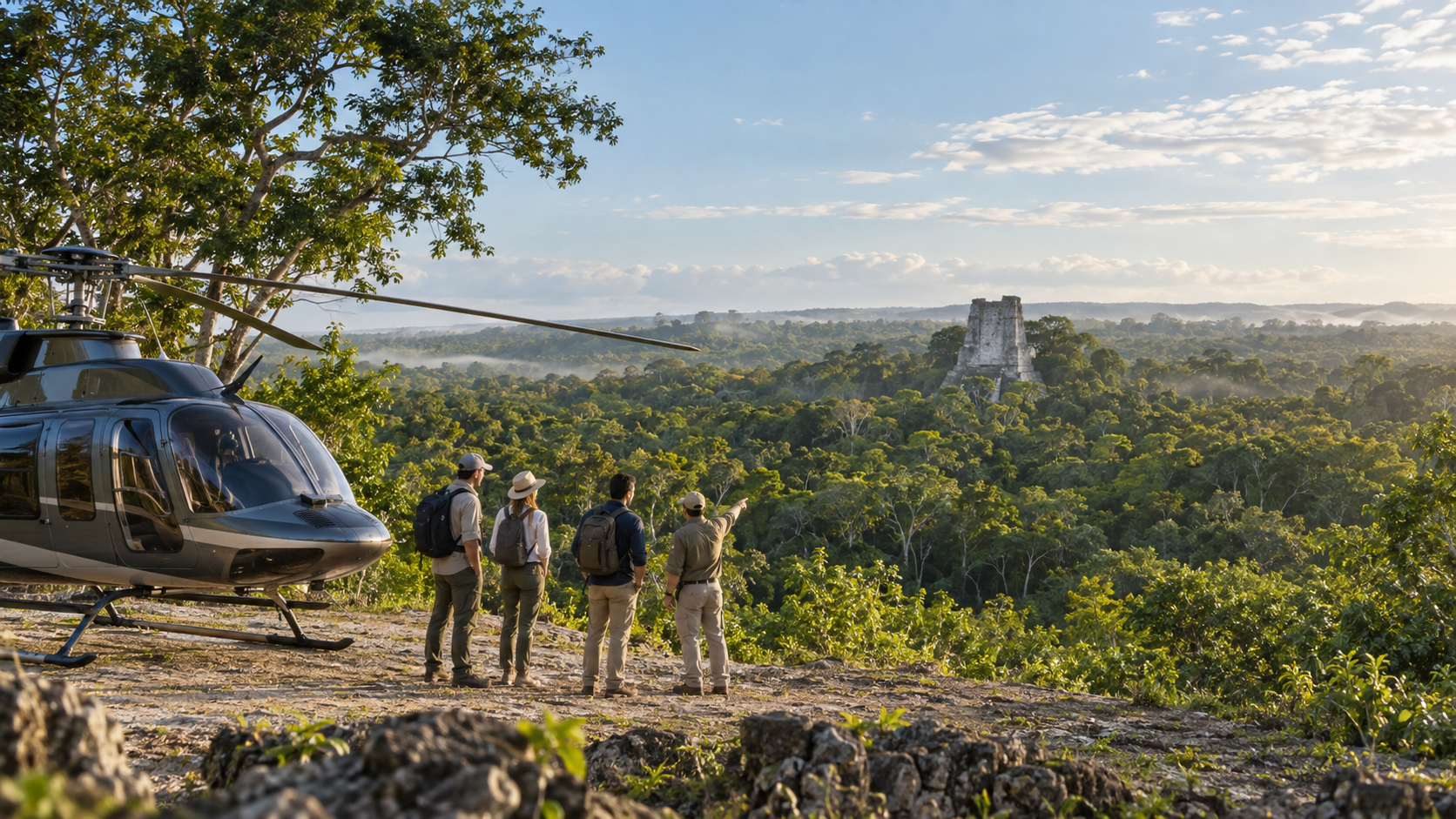 El Mirador en helicóptero