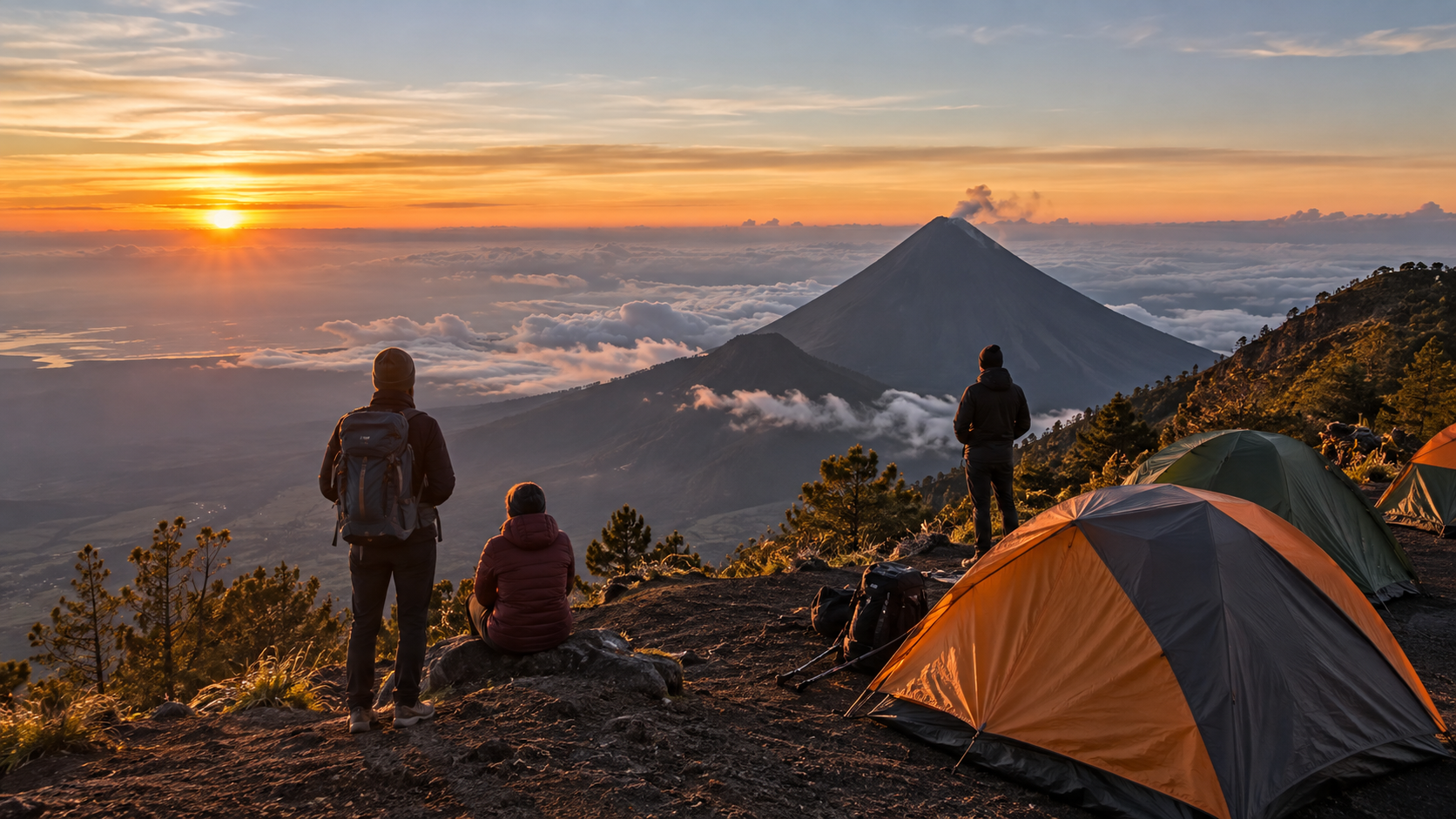 Volcán Acatenango con acampada